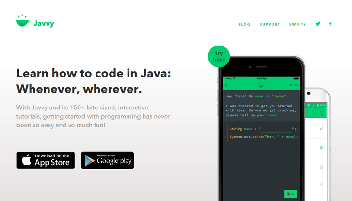 Javvy – Interactive Java Tutorials (150+ Bite-sized)