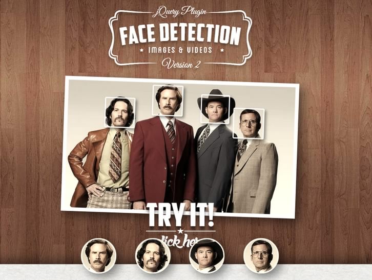 jQuery Face Detection Works on Images & Videos