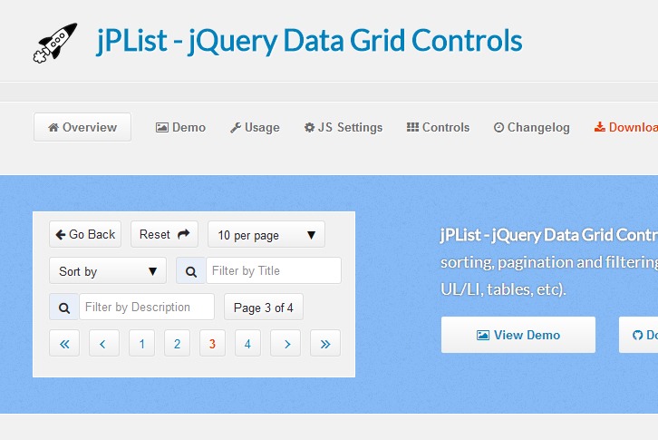 A Flexible jQuery Plugin for Sorting & Pagination