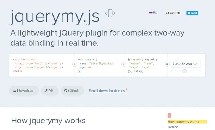 jQuery.my – Complex Two-Way Data Binding in Real Time