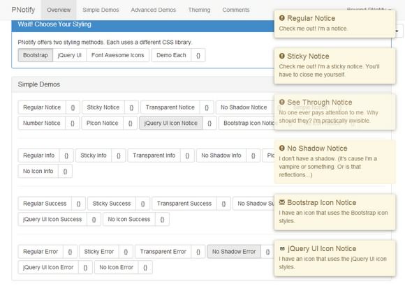 PNotify – JavaScript Notifications for Bootstrap or jQuery UI
