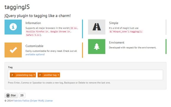 Highly Customizable Tagging System jQuery Plugin