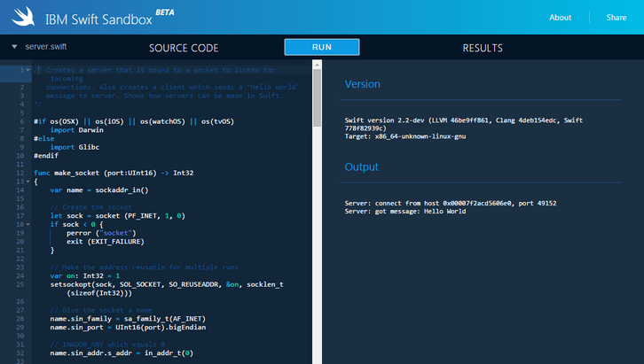 Write Swift Code & Execute it in Server Environment