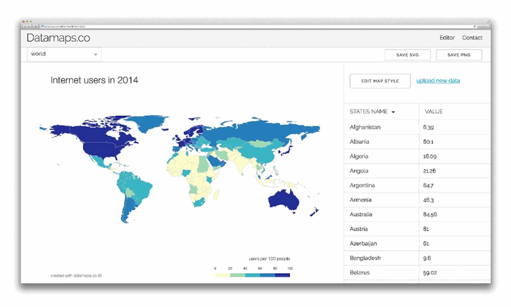 Create Data Maps For Free with Datamaps.co