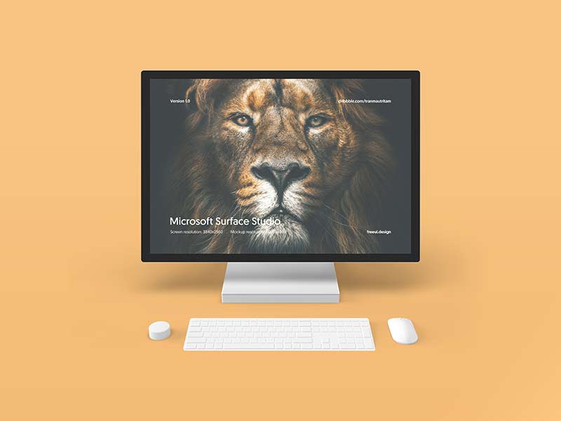 Free Photoshop Mock-up for Microsoft Surface Studio