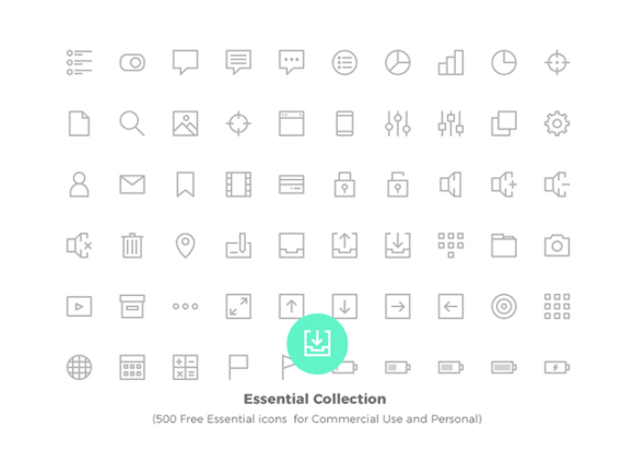 Essential Collection: 500 free vector icons