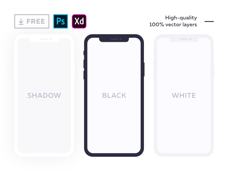 iPhone X Mockups for Adobe XD & PS