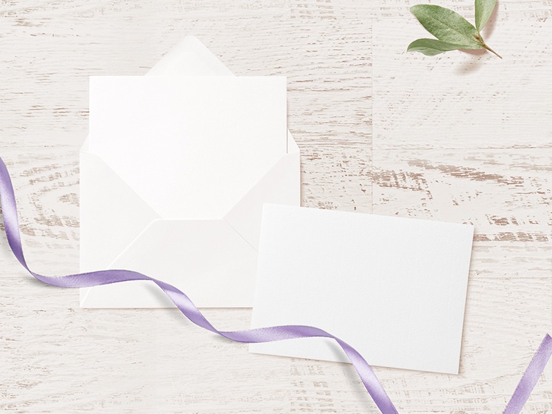 Wedding Invitation Card & Envelope Mockup
