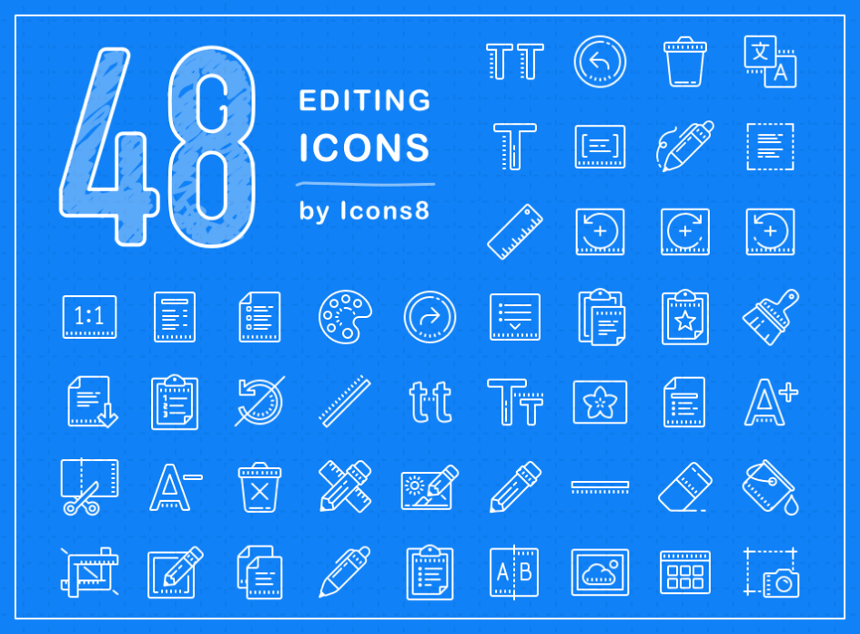 48 Free Editing Icons in EPS and SVG Formats