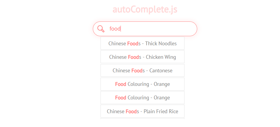 AutoComplete.js: Free Autocomplete JS Library