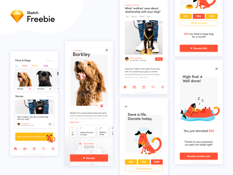 Dog Donation: A Concept App Design for Sketch