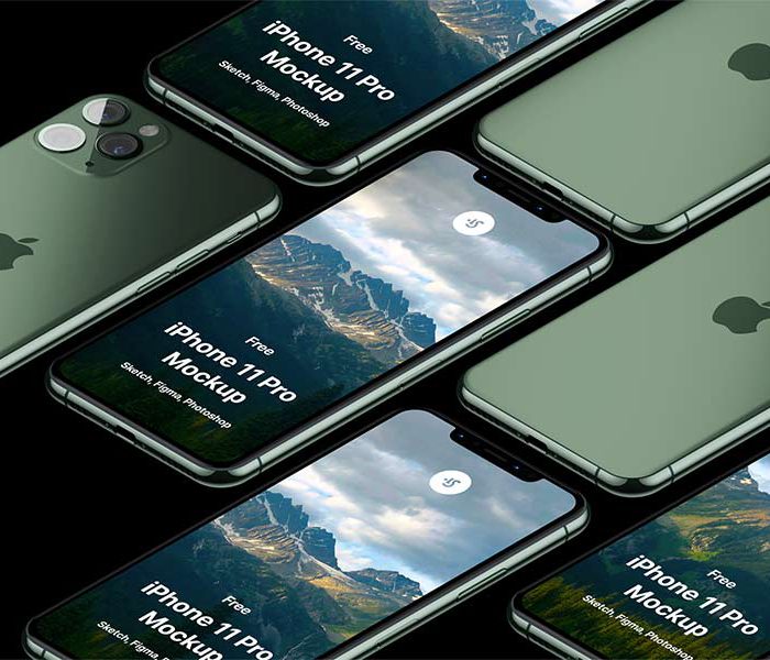 iPhone 11 Pro Free Mockup for Sketch, Figma and Photoshop