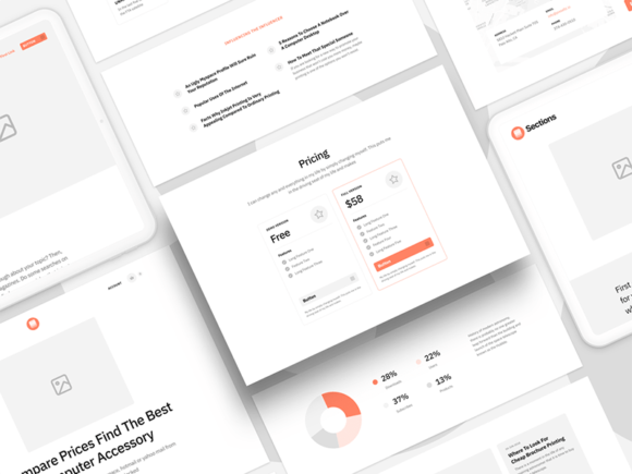 Sections: Wireframe Kit for Landing Pages