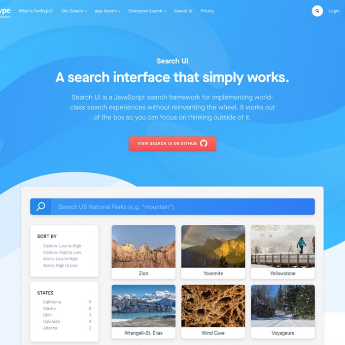 Search UI: React Search Interface built by Elastic
