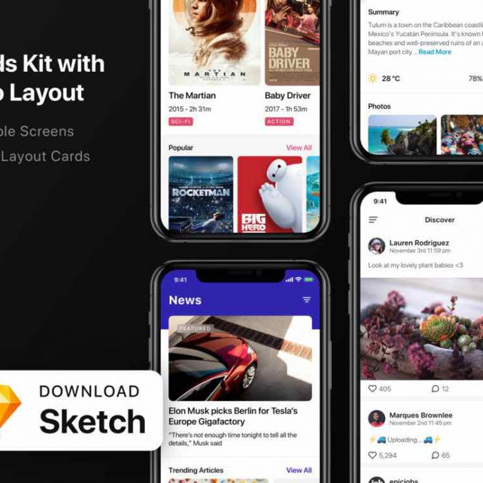 Free Card Kit with Auto Layout for Sketch