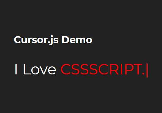 Cursor.js: Character Typing Animation With Blinking Cursor