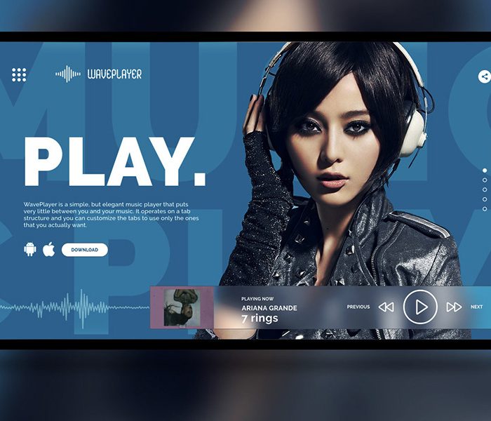 Music Player Website Intro Template