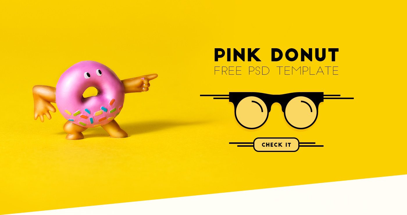 Pink Donut: A free template for Adobe Photoshop