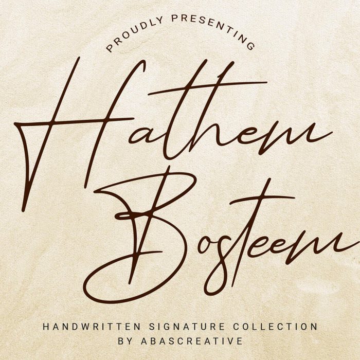 Free Hathem Bosteem Signature Font