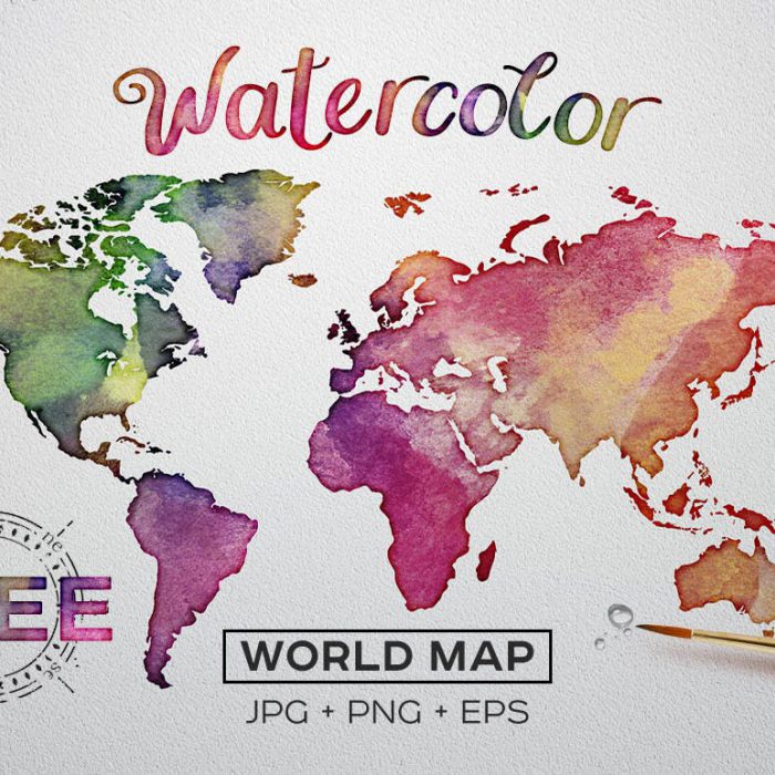 Watercolor World Map for Free