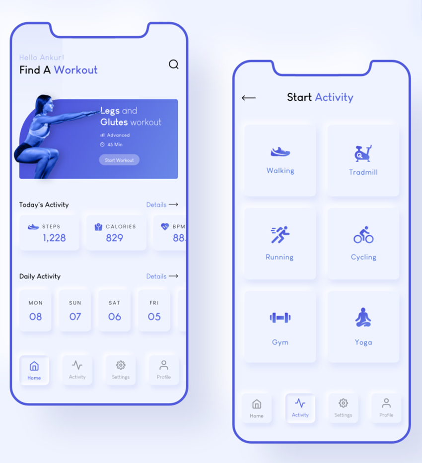 Modern Fitness App Design