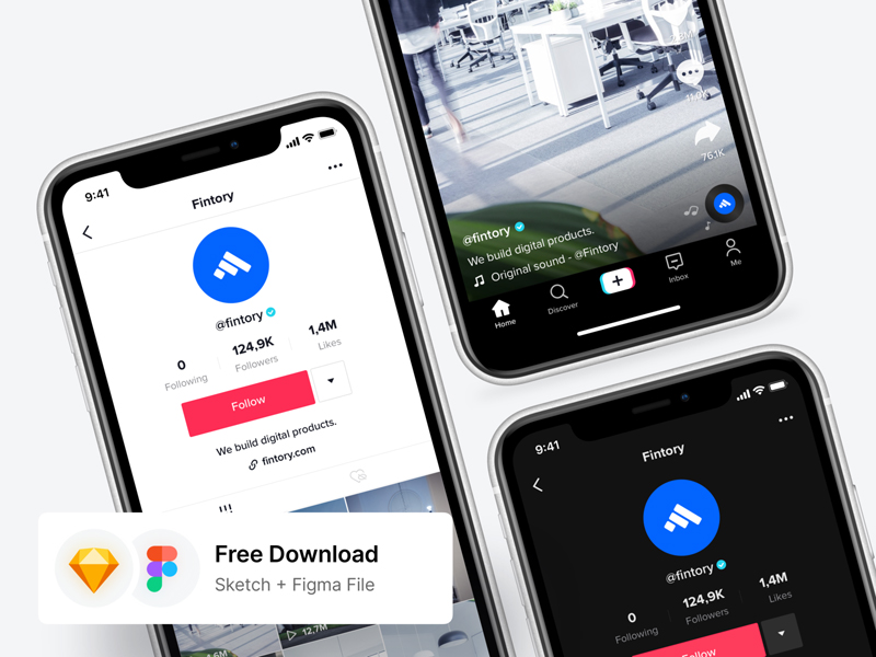 TikTok Mockup Template for Sketch
