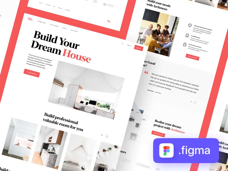 Archmove: Free Architecture Marketplace Landing Page