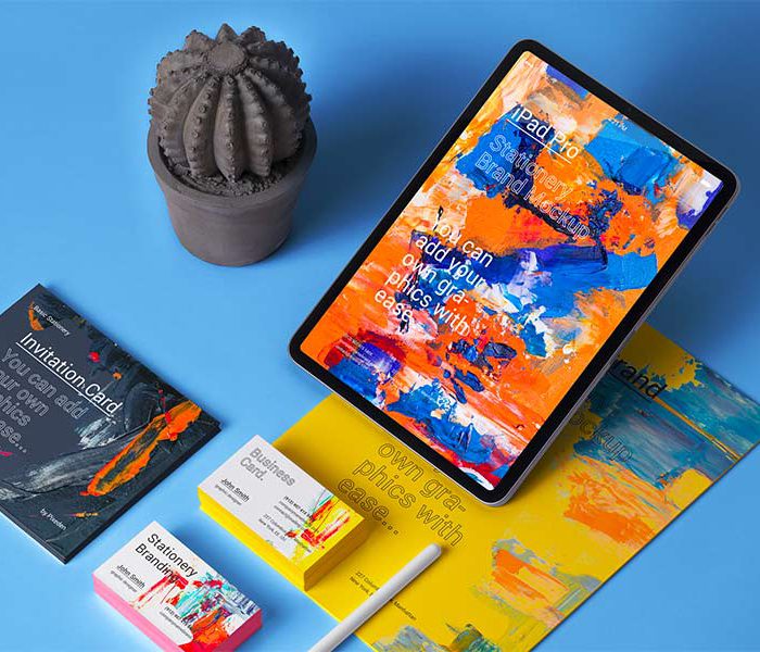 Free iPad Stationery Branding Mockup for Photoshop