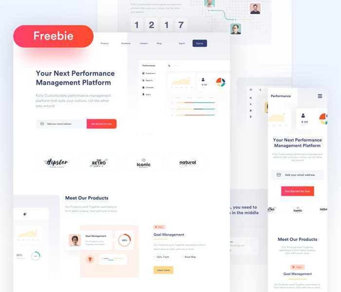 Free Performance Landing Page for Figma