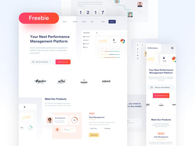 Free Performance Landing Page for Figma