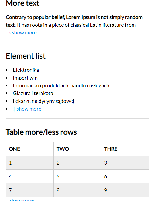 show-more: Long Content Truncation With Show More/Less Links