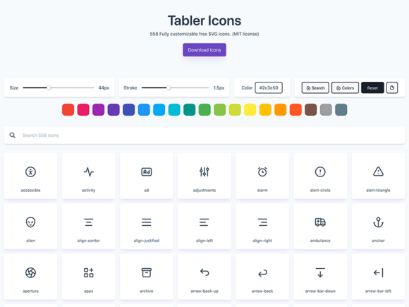 Tabler Icons: 550+ Free SVG Icons