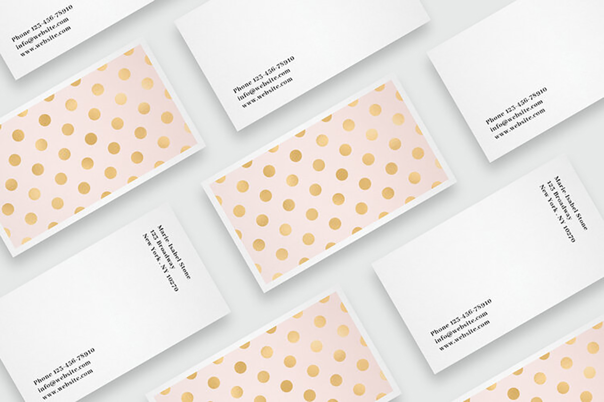 Free Golden Dots Card Template