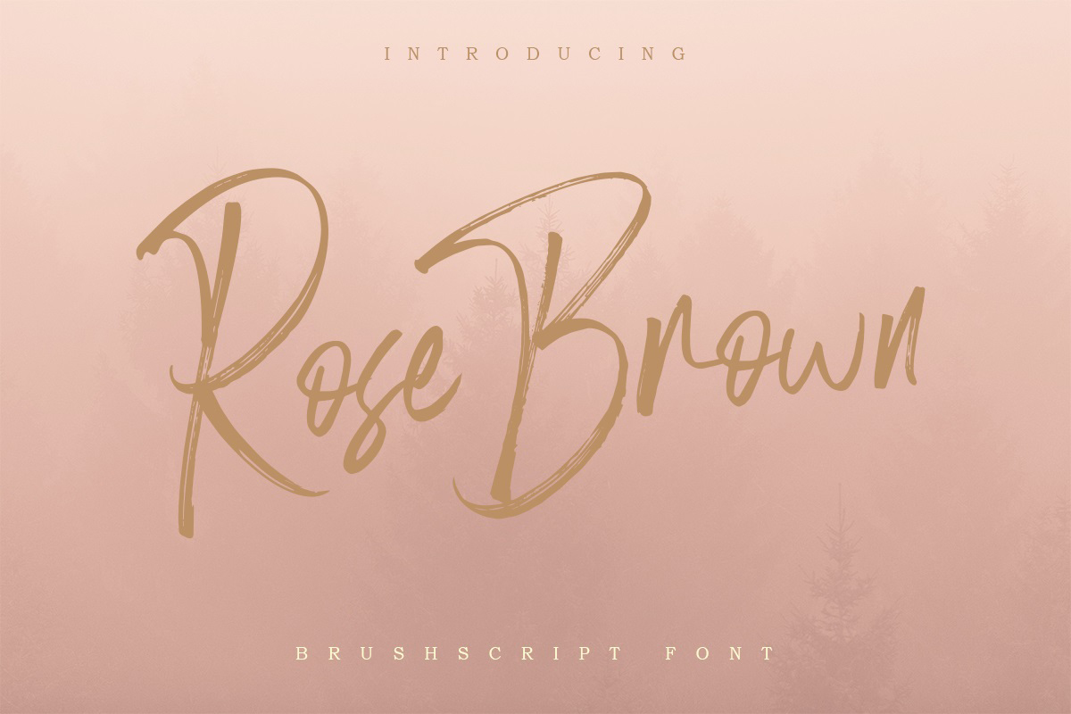 Rose Brown Brush Script