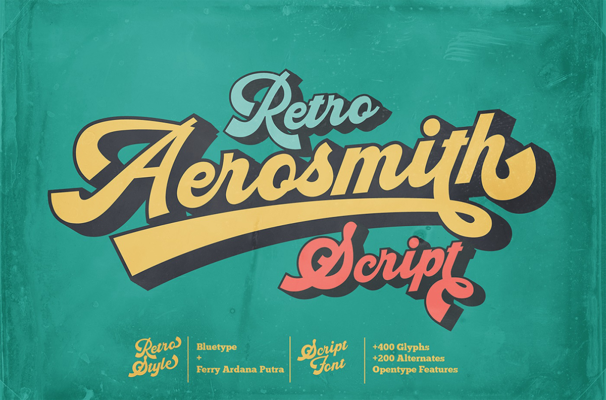 Aerosmith Retro Script Typeface