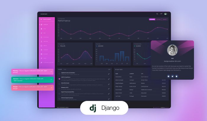Django: Black Dashboard Design