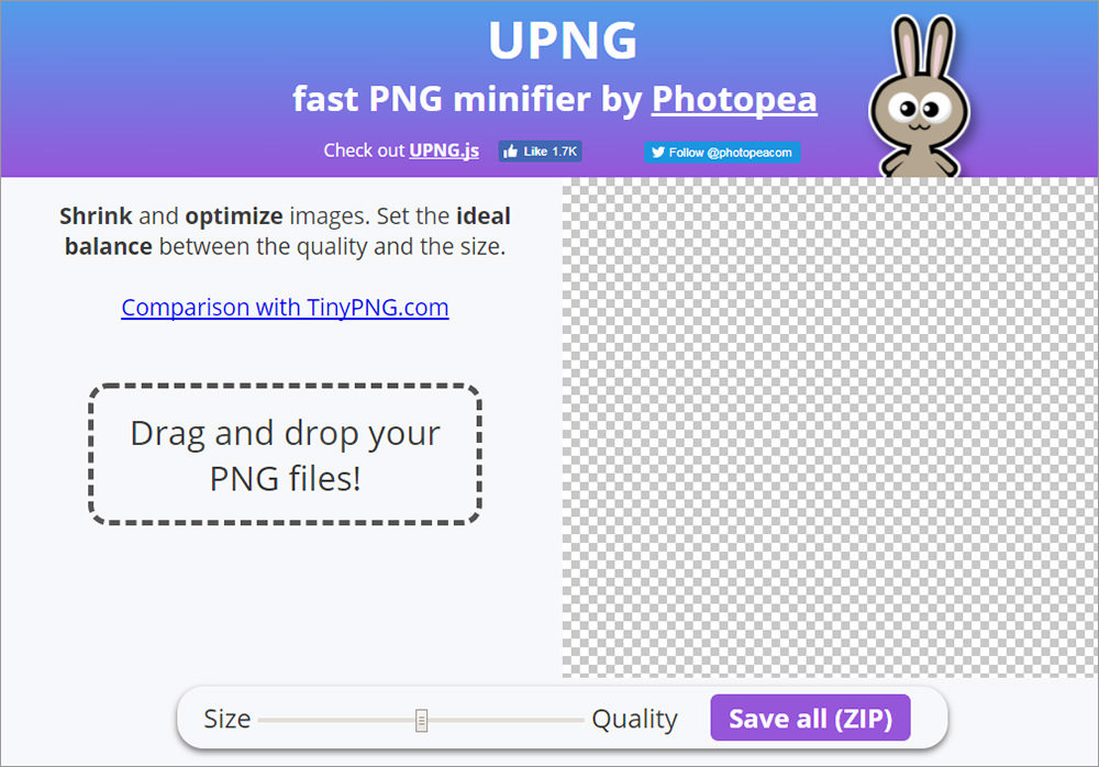 Minify and Compress PNGs Fast With UPNG